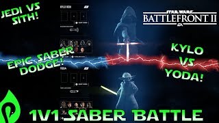 Star Wars Battlefront 2 Master Yoda Vs Kylo Ren 1v1 Saber Duel [upl. by Emmye]