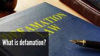 What is defamation [upl. by Eenad312]