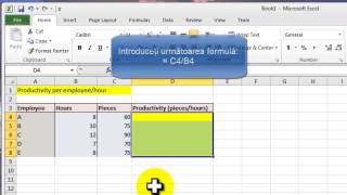 Calcularea productivitatii per angajatora cu Excel 2007 [upl. by Anitteb557]