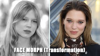 THE EVOLUTION OF LEA SEYDOUX 19852022  FACE MORPH [upl. by Aenil]