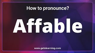 How to pronounce Affable in English correctly  common word [upl. by Bakerman]