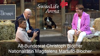 Christoph Blocher amp Magdalena MartulloBlocher Das ganz persönliche Interview  Swiss Life Arena [upl. by Strepphon]