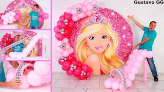 Cumpleaños BARBIE 😍👍 decoración con globos para cumpleaños  arco de globos ✨ Gustavo gg [upl. by Stier]