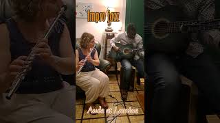 Aude and Lamine  Jazz jam flute music musique guitar jam jamming improvisation fluteplayer [upl. by Ahsiem124]