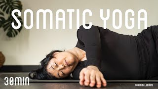 Somatic yoga to release stiffness  30min gentle yoga  supine practice [upl. by Kaehpos]