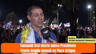 El Frente Amplio festejó el triunfo de OrsiCosse en Plaza Artigas [upl. by Flatto]