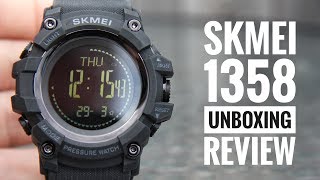 Skmei 1358 Compass Altimeter Barometer Thermometer etc unboxing [upl. by Massey]