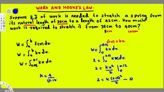 Work and Hookes Law 2  Integral Calculus [upl. by Gerson476]