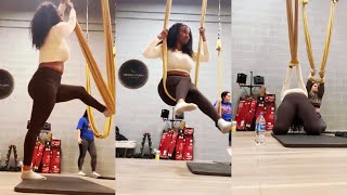 1st Time Trying Aerial YogaIntro Class [upl. by Ameline812]