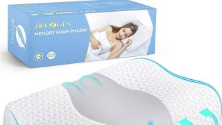 Bed Pillow Cervical Neck Pillow for Pain Relief Contour Memory Foam Pillows for [upl. by Buzzell]