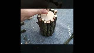 Kerzenhalter aus Holz und Ästen selber basteln tutorial diy winter woodworking candle [upl. by Abehs]