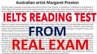 IELTS READING PASSAGE AUSTRALIAN ARTIST MARGARET PRESTON  REAL EXAM READING TEST 2024 WITH ANSWERS [upl. by Llemert]