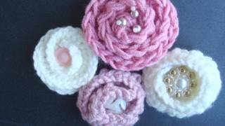 HOW TO CROCHET A COILED FLOWER  rolled rose [upl. by Jovitah]