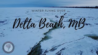 4K Drone Video of Ice Fishing on Lake Manitoba at Delta Beach Manitoba DJI Mini 2 [upl. by Asilrahc]