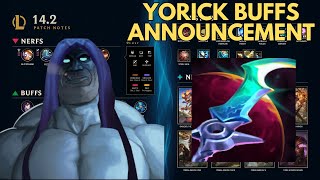 Slogdog reviews Patch 142 NEW YORICK BUILDS and YORICK BUFFS [upl. by Nosyrb359]