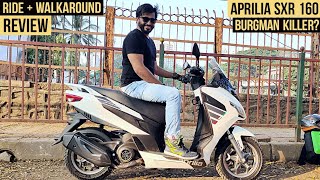 APRILIA SXR 160 BS6  DETAILED RIDE amp WALKAROUND REVIEW [upl. by Anitaf]