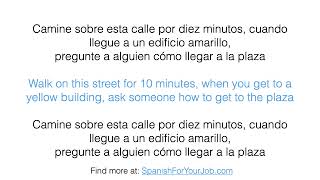 Phrases for Giving Directions in Spanish [upl. by Ardell]