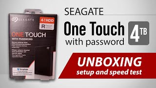 Seagate One Touch 4TB with Password Unboxing Setup and Speed Test [upl. by Hada]