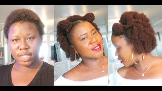 NO CORNROWS CROCHET GEL METHOD SHORT NATURAL HAIR TWA ON TOP KNOTS [upl. by Kciwdahc]