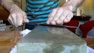 Sharpening on Natural stones Hamaguriba edge on Tanaka Yanagi Part 1 [upl. by Benny]