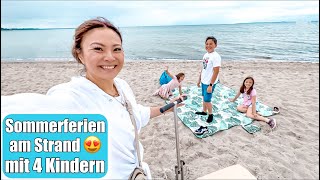 Sommerferien am Strand 😍 🌊 Alleine mit 4 Kindern 1 Mal Ferienwohnung amp Bollerwagen  Mamiseelen [upl. by Ynavoeg]