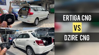 Maruti Ertiga CNG Vs Dzire CNG 2022 Full Comparison Ertiga Vxi cng vs Dzire Vxi cng ertiga2022 [upl. by Duomham]