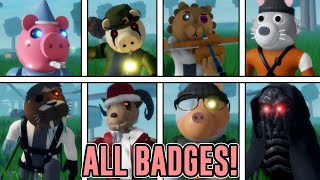 HOW TO GET ALL BADGES AND MORPHS IN ACCURATE PIGGY RP THE RETURN amp THE PIGGY BATTLE  ROBLOX [upl. by Ailhat]