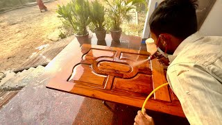 PU Asian Paint I Pu Wood Polish Emporio Gold Pu 😱Luxury Best Polish full Process Hindi how to 2024 [upl. by Ateekram]