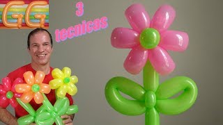 como hacer flores con globos  globoflexia flor  como hacer figuras con globos [upl. by Emelen]