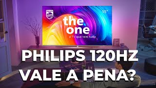 NOVA Smart TV Philips The One Ambilight 4K 120Hz PUG8807  VALE A PENA [upl. by Pellegrini]