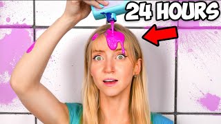 24 Hours Dying my Hair PINK with SHAMPOO [upl. by Cristy]