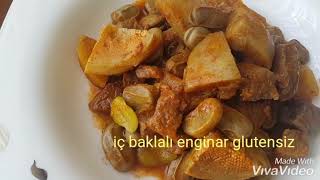 İç baklalı enginar yemeği glutensiz glutenfree [upl. by Aret397]