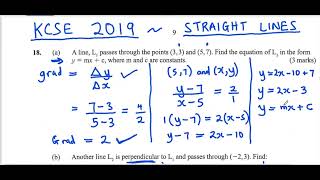 KCSE 2019 STRAIGHT LINES [upl. by Inoue]