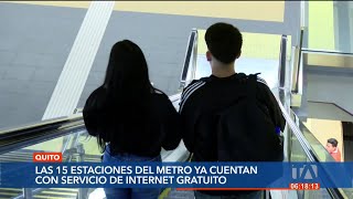 Las 15 estaciones del Metro de Quito ya cuentan con servicio de internet gratuito [upl. by Ahsinyar130]