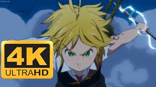 Meliodas vs Gilthunder Spear Scene English Dub 4K [upl. by Enelyaj]