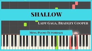 Shallow  Lady Gaga Bradley Cooper midi sheets Ming Piano Tutorials [upl. by Nim499]