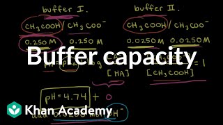 Buffer capacity  Acids and bases  AP Chemistry  Khan Academy [upl. by Jerusalem]