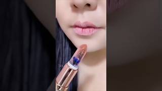 clear flower lipstick 😱🤯 shocking😳makeup viral shortsyoutubeshorts viralhacks viralshorts [upl. by Einhoj537]