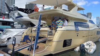 Miami Boat Show 2023  Outdoor Docks and Boat Tours at Venetian Marina [upl. by Gapin]