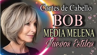 Tendencia Cabello 2024 ✂️ Cortes BOB MEDIANOS Para Mujeres de Toda edad y Tipo de Cabello [upl. by Tish199]