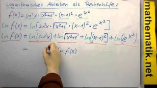 Logarithmisches Differenzieren als Mittel um Produkte leichter abzuleiten [upl. by Wj]