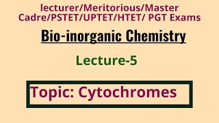 Cytochromes A B amp C and Cytochrome P450  Bioinorganic chemistry  lecture5 [upl. by Onej862]