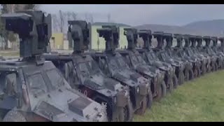 Kosovo Army 2024 Otokar Cobras APC Vehicles [upl. by Naejamron]