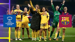 Barcelona celebrate making it to the 2024 UWCL Final 💙❤️ [upl. by Ekusoyr]