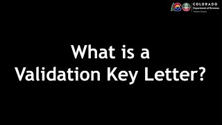 What is a Validation Key Letter [upl. by Brick]