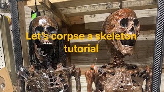 DIY realistic corpsing using cheap Walmart skeleton [upl. by Winchell]