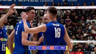 VNL Maschile  HIGHLIGHTS ItaliaBrasile 31 [upl. by Schlessel]