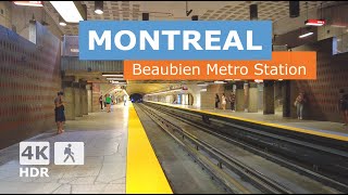 4K  Beaubien Metro Station Walking Tour  Orange Line  Montreal Canada 2024 [upl. by Adaiha]