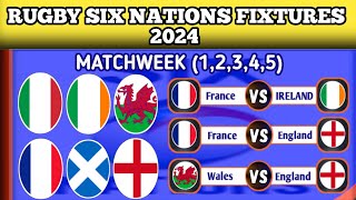 Rugby Six Nations Fixtures 2024 RBS rugby Rugbysixnations [upl. by Ahseinad]