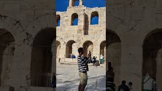 Amphitheater at the parthenon Acropolis travel athens shorts [upl. by Smada]